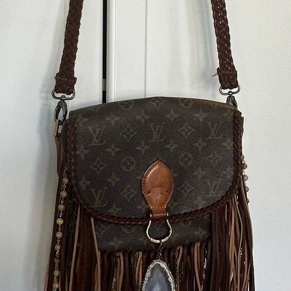 Vintage boho bag, World Traveler in dirty blonde - Picture 4 of 12